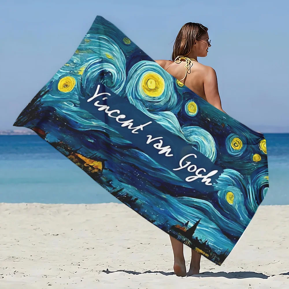 V-Van G-Gogh Beach Towel Microfiber Sand Free Quick Dry Soft Sandproof Pool Towels Gift for Women Travel Gym Shower Camping