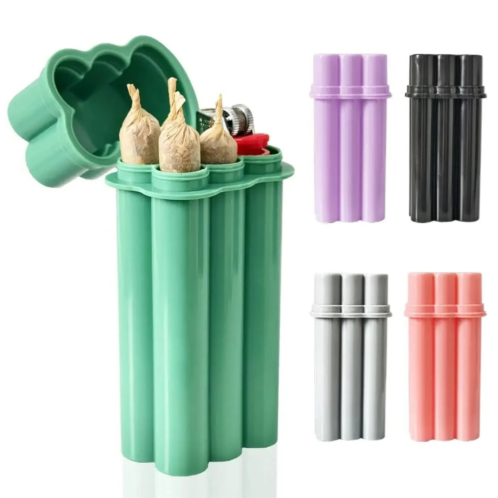 Estuche para cigarrillos abatible con orificios para encendedor de 4 orificios para un fácil almacenamiento y llevar alrededor de viajes, accesorios portátiles para fumar, regalo