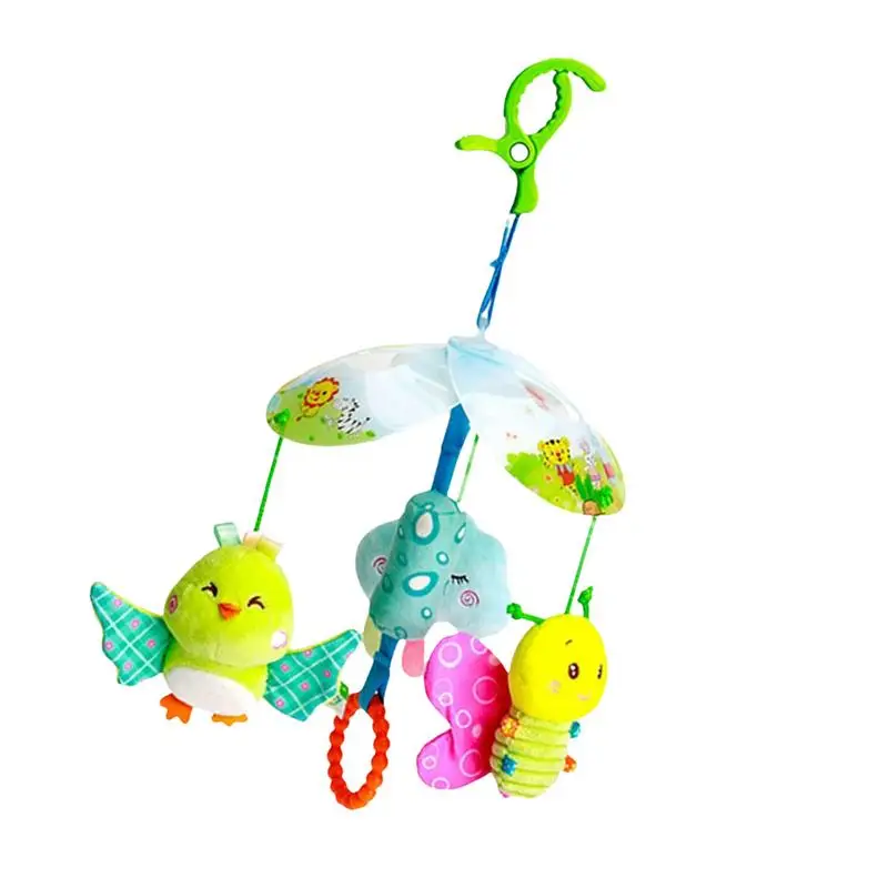 

Toys For Stroller Cartoon Bird And Bee Rattle With Teether Wind Chimes Stroller Activity Toy Plush Animal Clip On Toy Soft