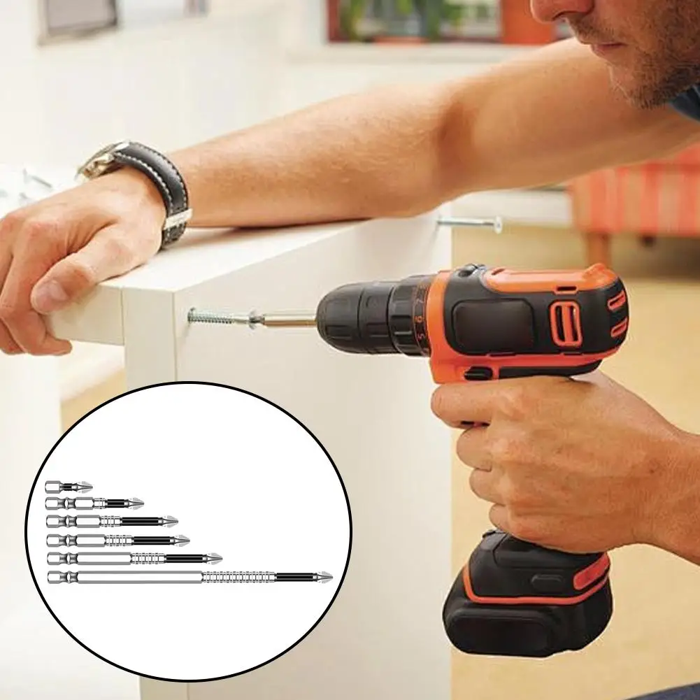 

Anti-slip Screwdriver Bit Wear-resistant Durabled 6-Piece Kit Anti-Slip Rust-Resistant 6-Piece Kit S2 Alloy Steel