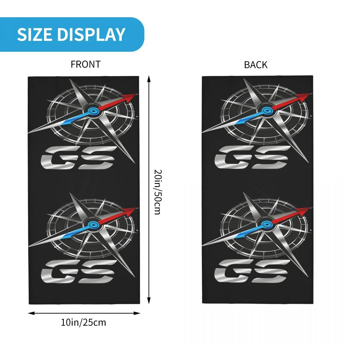 GS COMPASS GS Bandana Neck Gaiter Motocross Face Scarf Balaclava Riding Unisex Adult Winter