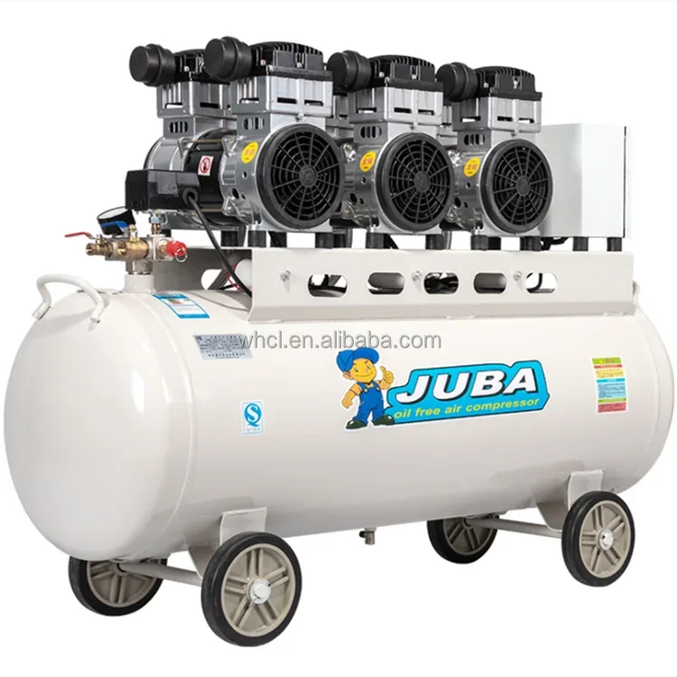 

Customized Low Noise 220V 110V 28.2CFM 6HP 4.8KW 42 Gallon Oil-free Air Compressor