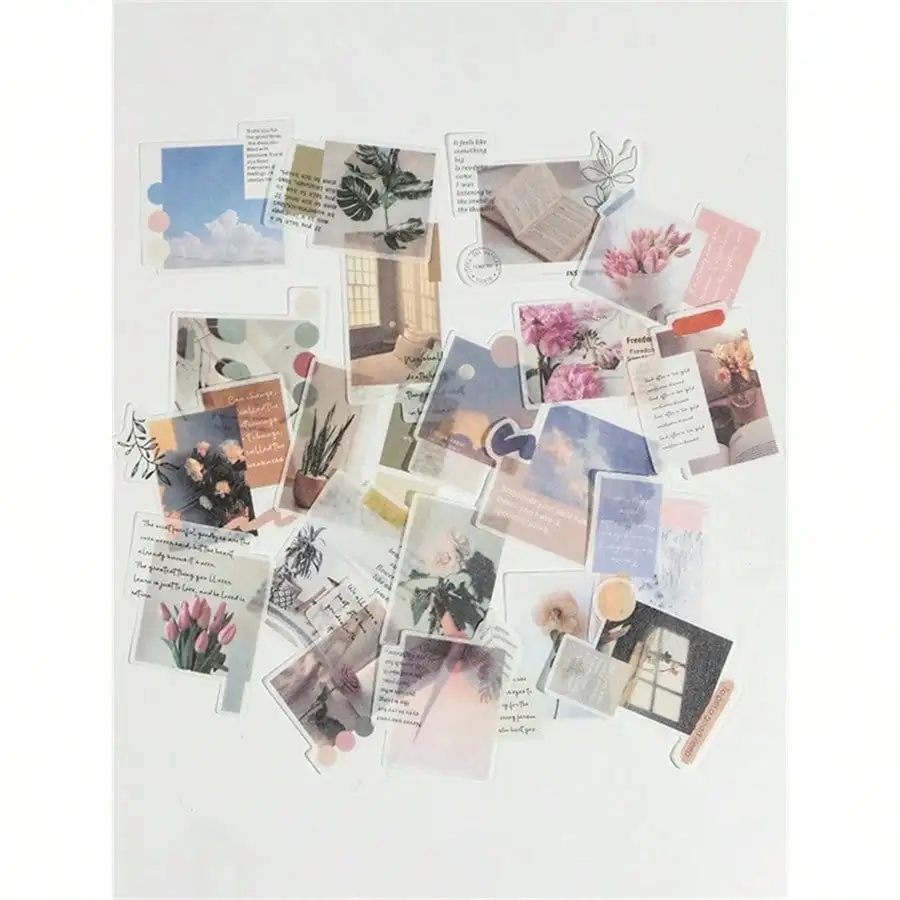 

40pcs/Package Vintage Style Stationery Sticker Pack, Perfect For Decorating Journals, Albums And Sealing Envelopes Back To School
