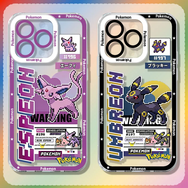 Funda de Silicona Transparente GLACEON EEVEE SYLVEON GLACEON Anime para iPhone 17 16 15 14 Pro Max Air 17E 13 12 11 ProMax