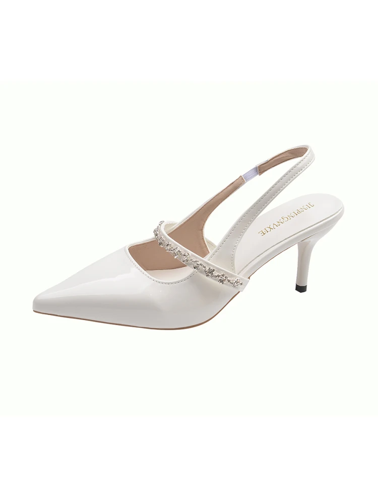 حذاء امرأة أفريقية بيج عالية الكعب أشار مضخات 2025 Slingback مثير الصنادل بورجوندي 12 سنتيمتر تو أحدث المفتوحة كروسدرسر كريستال