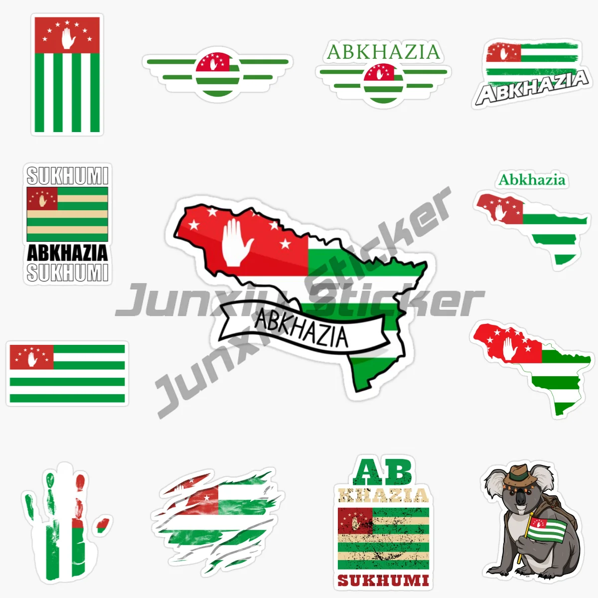 

ABKHAZIA National Flag and Emblem Motorcycle Decal Car Sticker Accessories Vinyl Self-adhesive Decoration