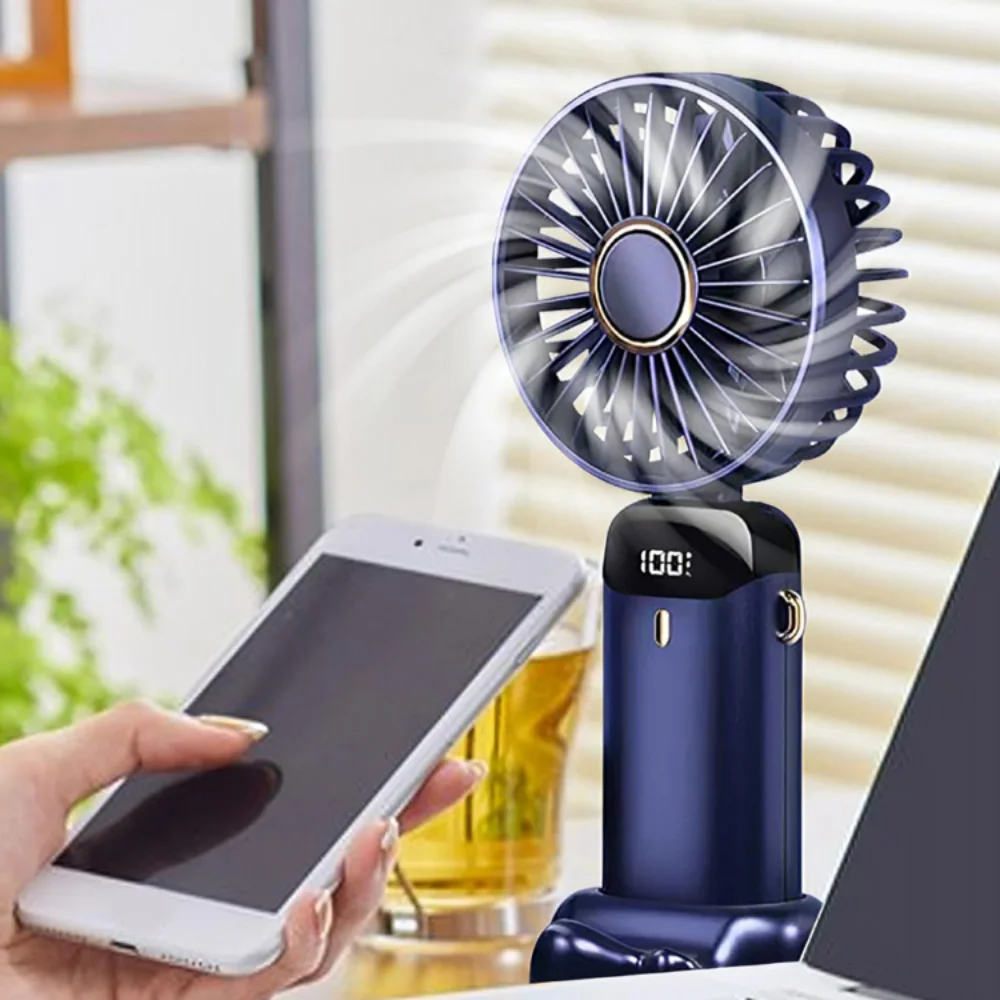 5 Modos De Ventilador Portátil mini Pequeno Dobrável digital De Escritório Presente USB Carregando Bateria