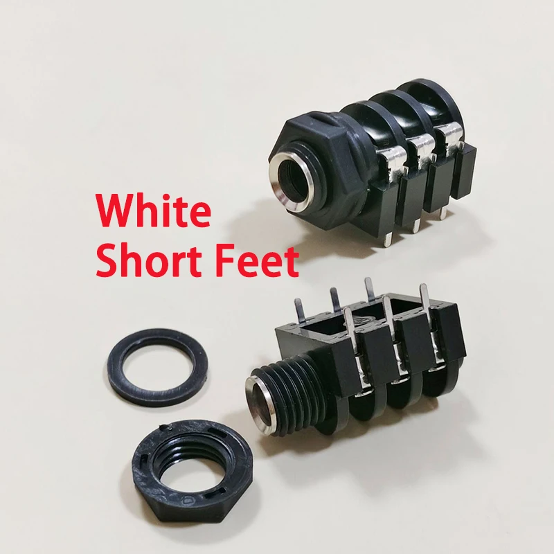 10PCS 6.35mm Jack 6pin Straight Insertion Stereo Voice Mother Audio Headphone Plug PCB Soldering Connector Long And Short Pins view 3