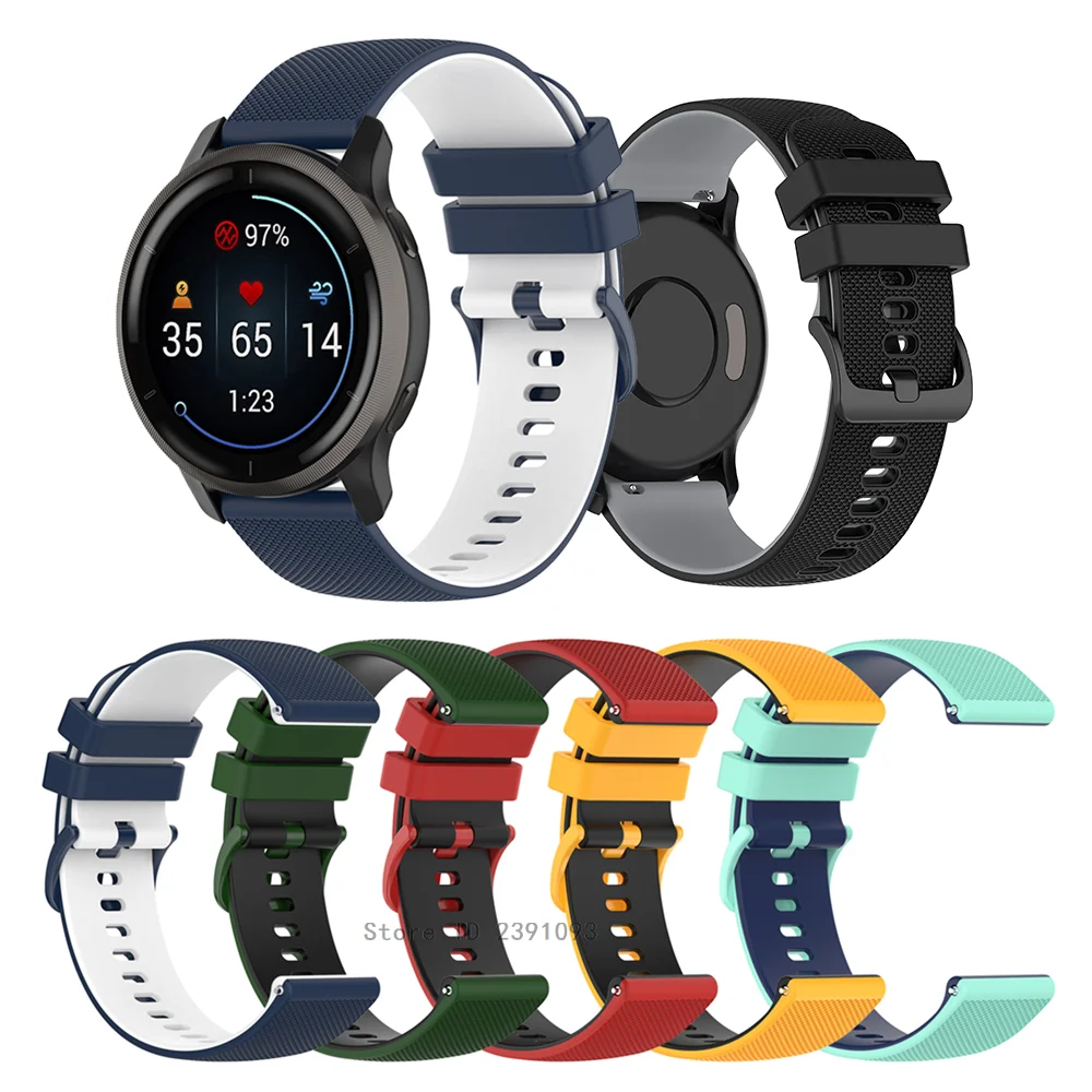 22mm Silicone Bracelet For Garmin Vivoactive 4/venu 2 Watchband Watch Strap For Amazfit GTR 2/2E/GTR 3 /3 PRO/GTR 4/47mm Band