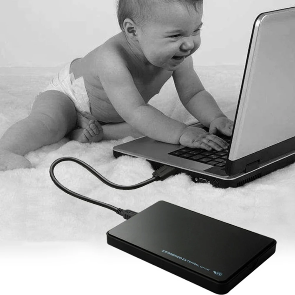2.5 Inch Hard Drive Enclosure USB2.0 Portable Solid State Drive Box 480Mbps External Hard Disk Drive Box for Laptop Tablet