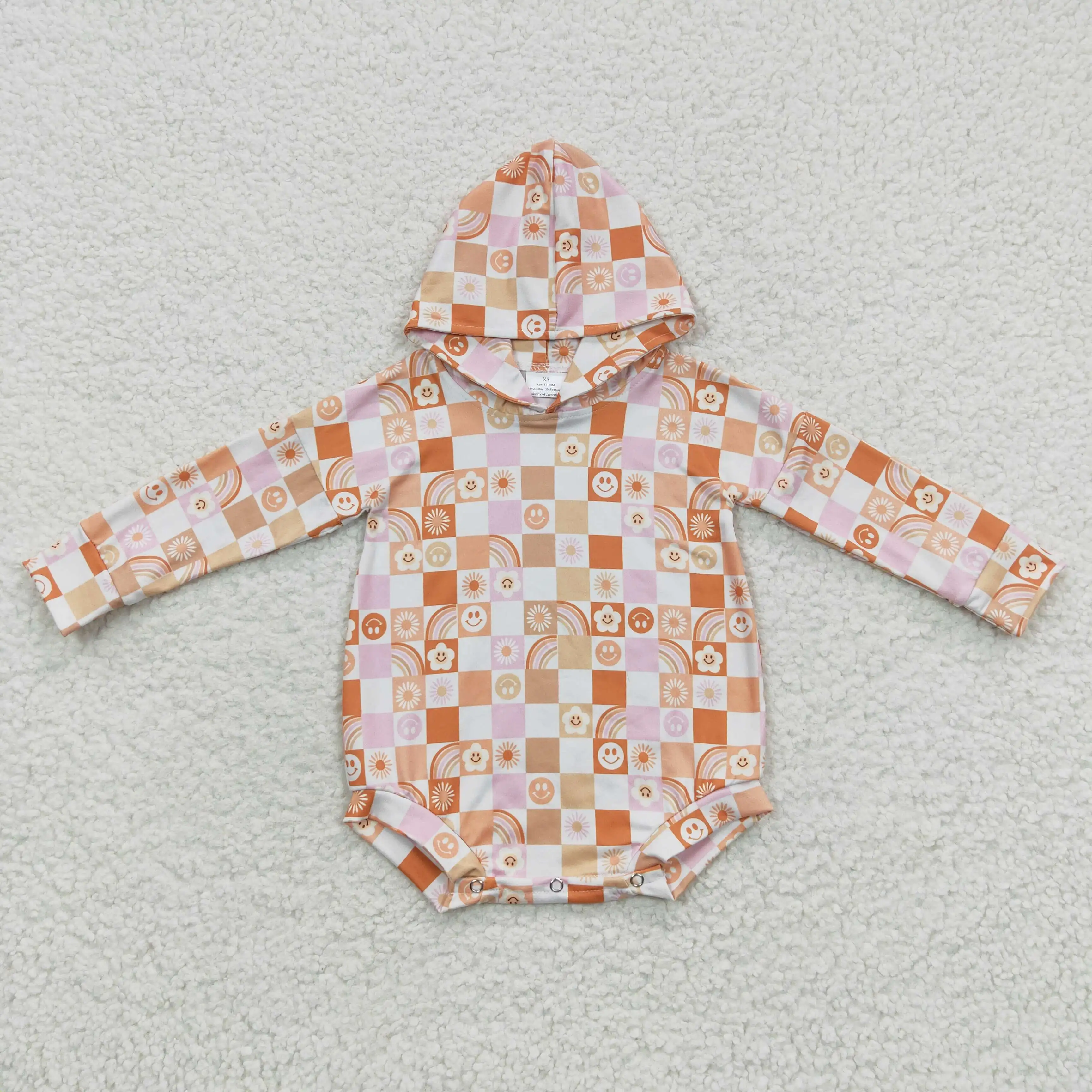 

2​023 New Design RTS Long Sleeve Baby Onesie Clothing Newborn Hoodie Bodysuits Toddler Flower Rompers