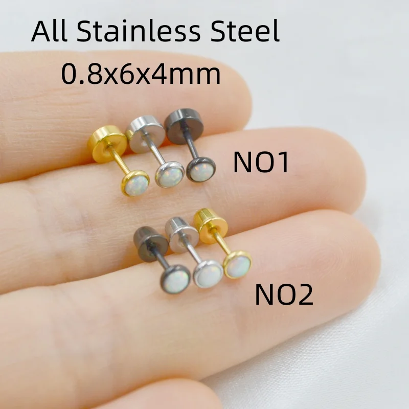 

LOT20 шт., украшения для тела-Opal Stone, 20 г, тонкие шпильки для ушей, шпильки для пирсинга ушей, спиральный циферблат, штанга для хряща