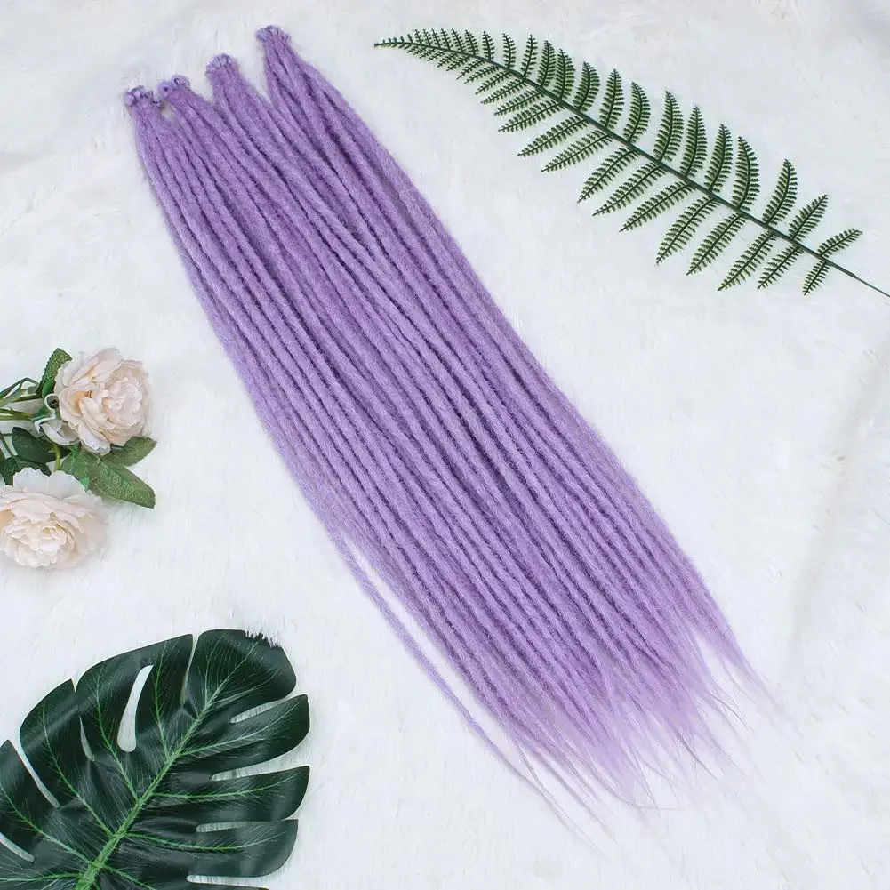 Dreadlock Synthetic Wigs Double 10 Strands 24Inch Wigs For Wonmen Dreadlock Extensions Hairpiece For Daily Use T1B Dark Purple