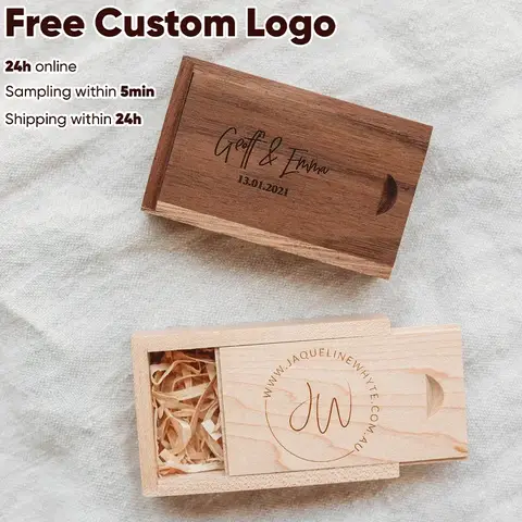 Trälåda Gratis specialgraverad valnötslåda Bröllopspresent i lönnlåda Perfekt för bröllop, årsdagar, fotografering och gratis logotyper 12 best sales valnötslåda - №9