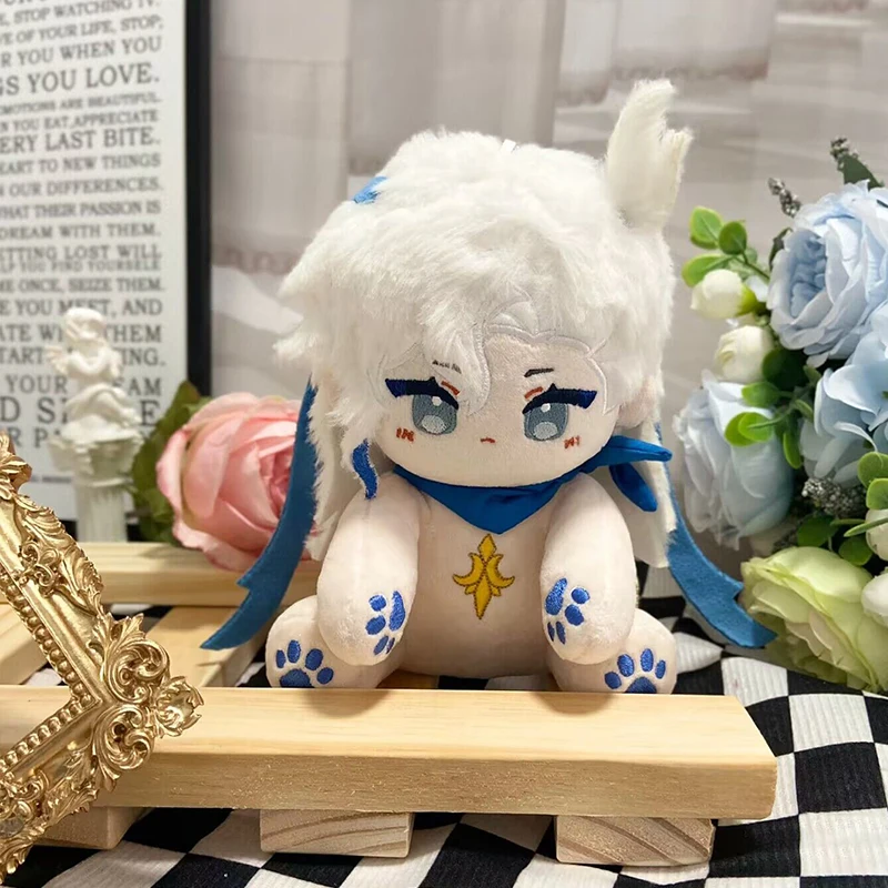 Anime Genshin Impact Wriothesley Neuvillette Cosplay Cute Animal Series Sitting Posture Plush Doll Bag Pendant Keychain 12cm