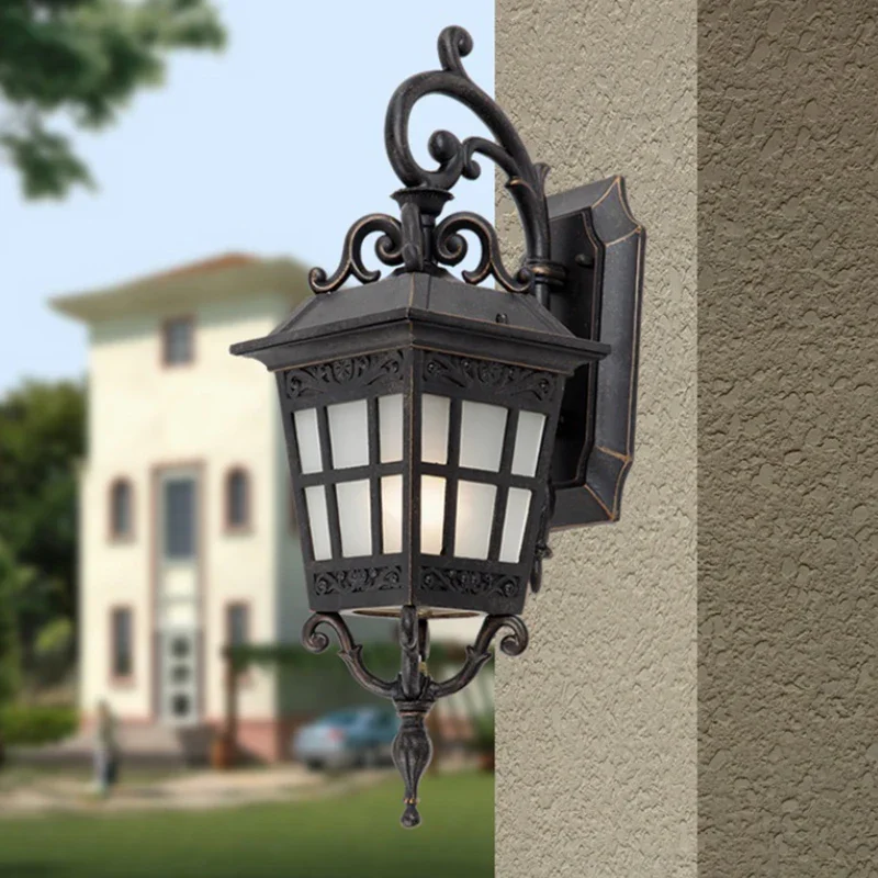 

Square Outdoor Rustproof Wall Light Waterproof Household Exterior Patio Lighting Creative Aisle Lights Villa Balcony Porch Lamps