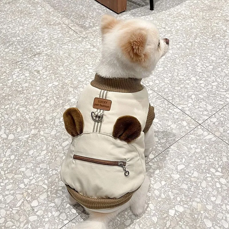 Winter Warm Dogs Coat Soft Dog Clothes Fashion Puppy Windbreaker Cute Cat Jacket Coat French Bulldog Clothing Pet Jacket Clothes