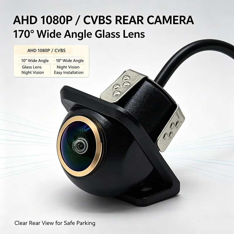 HD Night Vision Waterproof Straw Hat AHD CCD 170 Fish Eye Drilling Reversing Camera