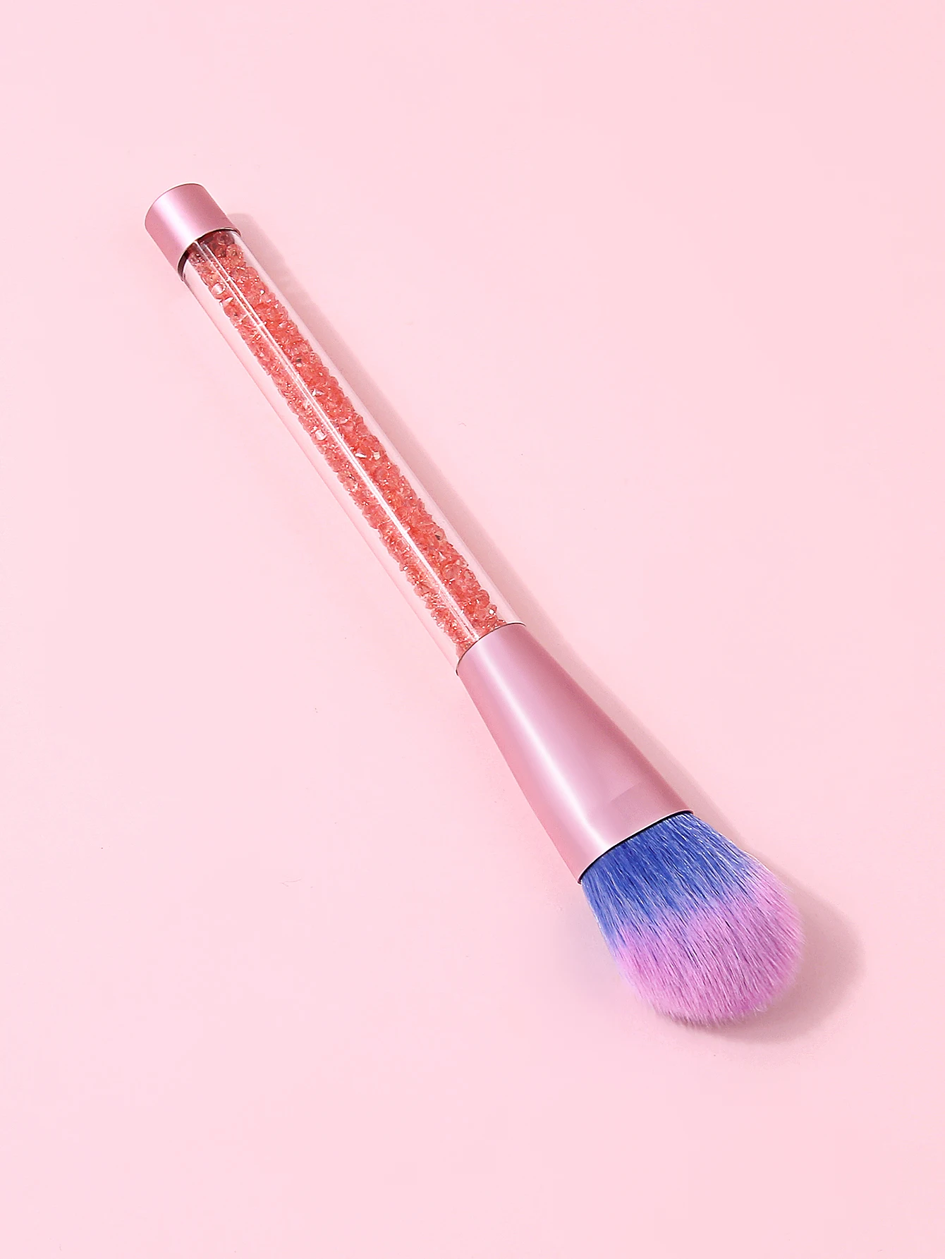 Crystal Glitter Blush Brush Single, Soft Gradient Bristles Acrylic Diamond Handle Professional Face Powder Makeup Brush