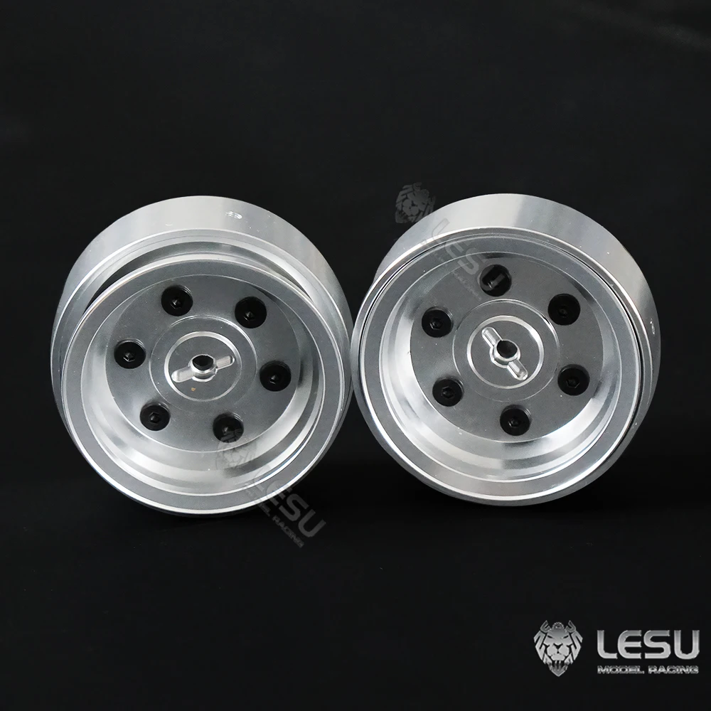 Wheel Hub Silver Rims 1.9-Inch Aluminum Alloy CNC Um406 Simulation Classic For 1/10 Tamiya RC Romote Control Truck Model Toy