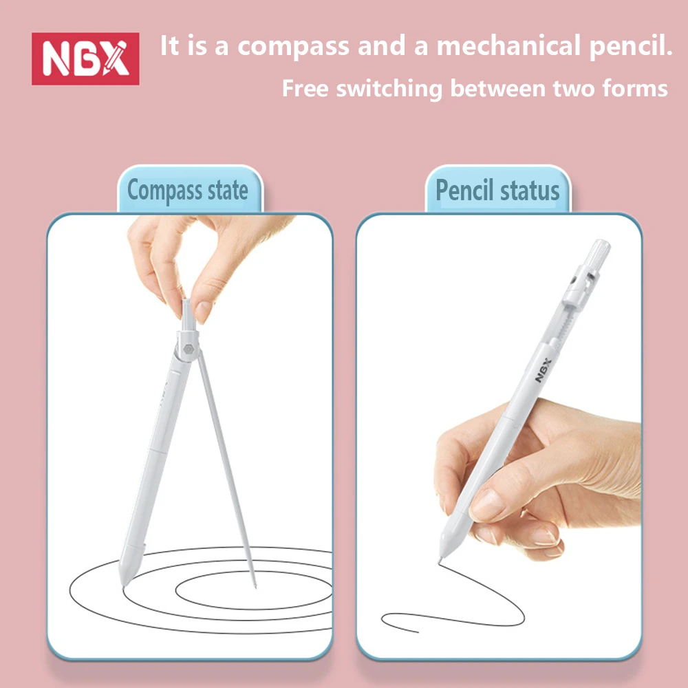 Piece of Compass Pen, Dual-purpose Tool for Drawing and Writing,Office and Study Stationery