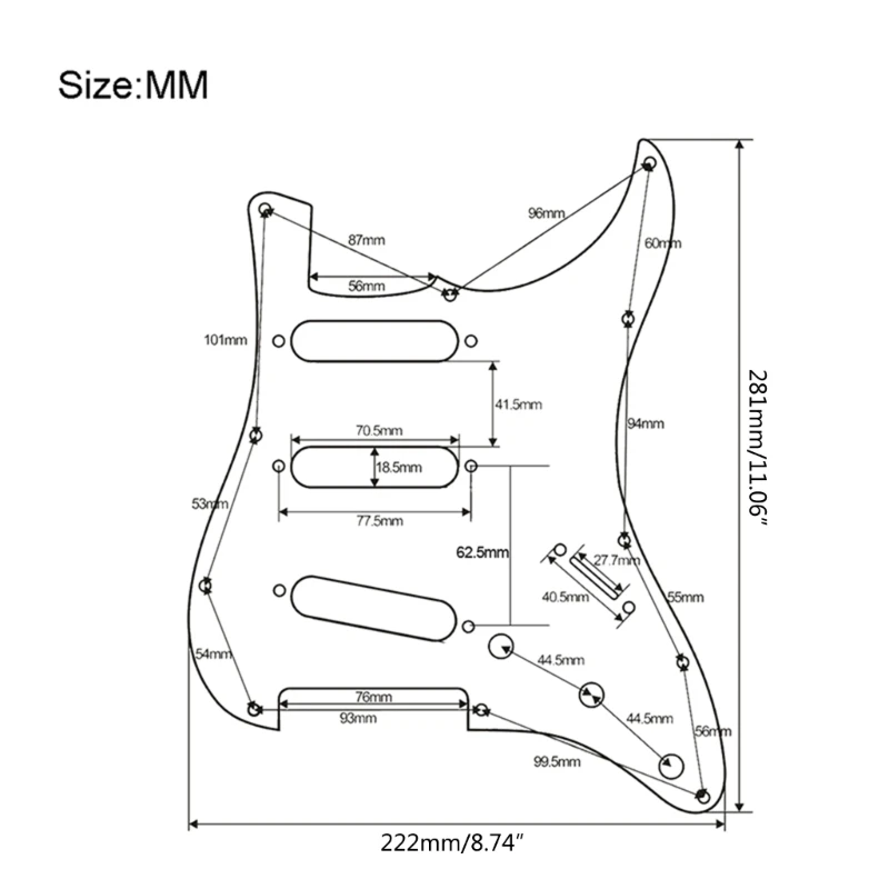 1 قطعة 3رقائق S + S + S 11 ثقوب الغيتار الكهربائي Pickguard لوحة الصفر اختيار الحرس للولايات المتحدة/المكسيك صنع أجزاء الغيتار