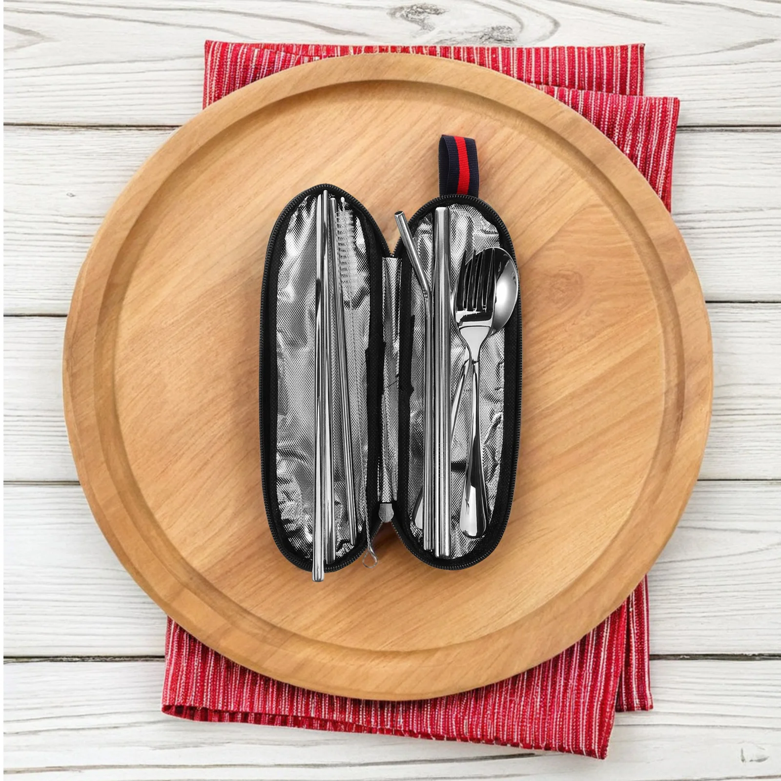 

304 Stainless Steel Portable Tableware Set Outdoor Camping Utensils Lightweight Compact Design Picnic Hiking Travel