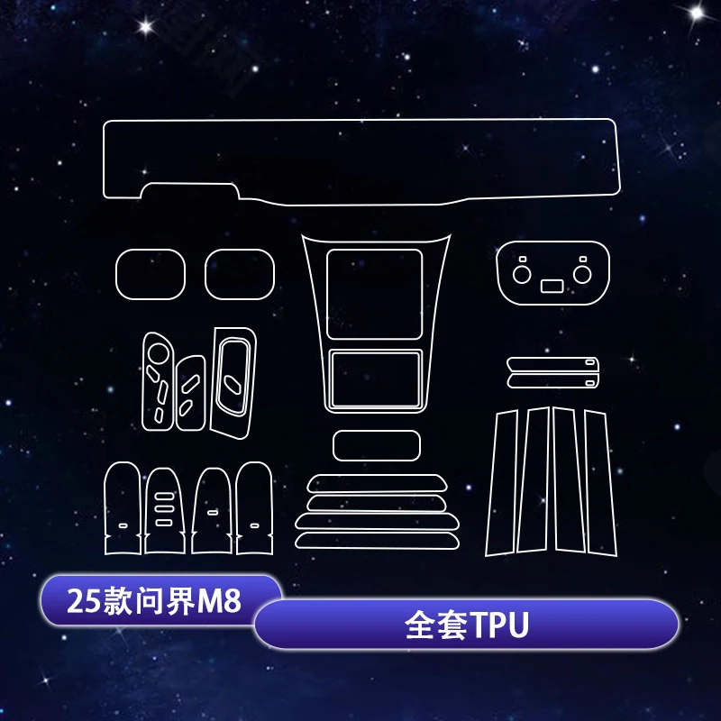 

Tpu Transparent Film for 2025 AITO M8 Car Interior Sticker Console Navigation Screen Protective Film Interior Decor Accessories