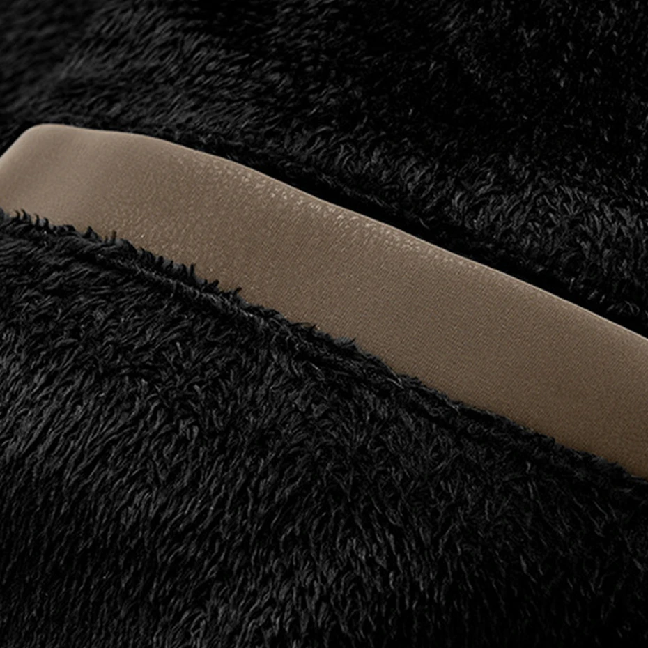 Autumn Winter Fleece PU Jacket Men Motorcycle Biker Stand Collar Jacket Coat Fashion Casual Cargo Jacket Male PU Coat Black