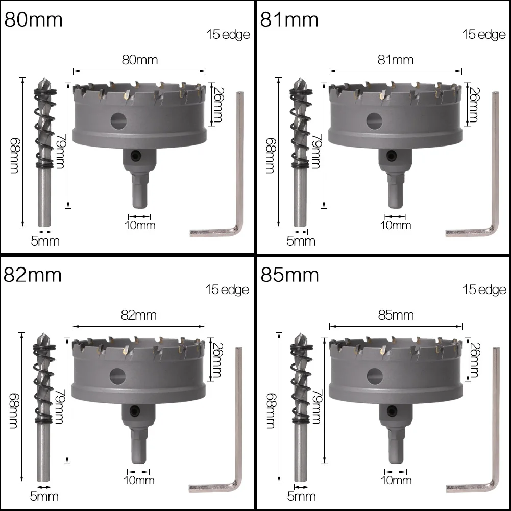 1PC 5A Carbide Tip TCT Drill Bit Hole Saw76-89mm Drill Bit Set Hole Saw Cutter For Stainless Steel Metal Alloy Drilling Bits