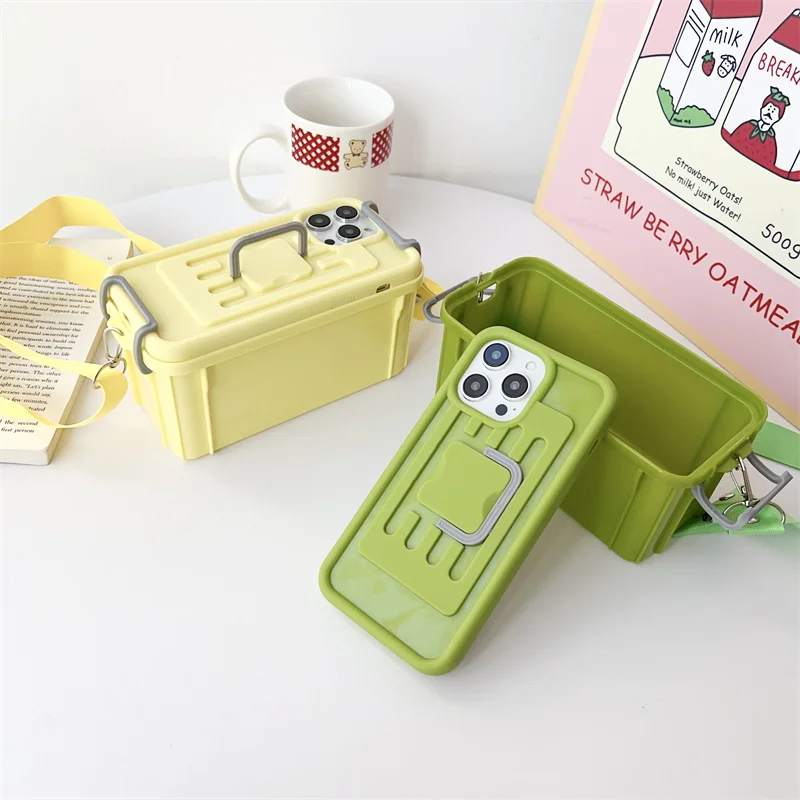 

Multi functional storage box design, 2-in-1 phone case suitable for iPhone 12 13 14 15 16 Por max Phone for iPhone 15 16 plus