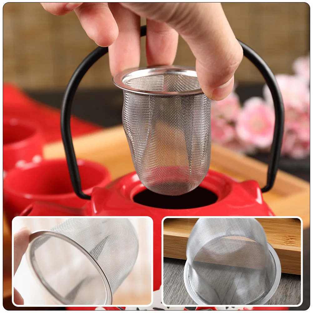 

3Pcs Stainless Steel Tea Pot Infuser Filter Mesh Strainer Practical Home Tea Filter Supplies Teapot Infuser Insert