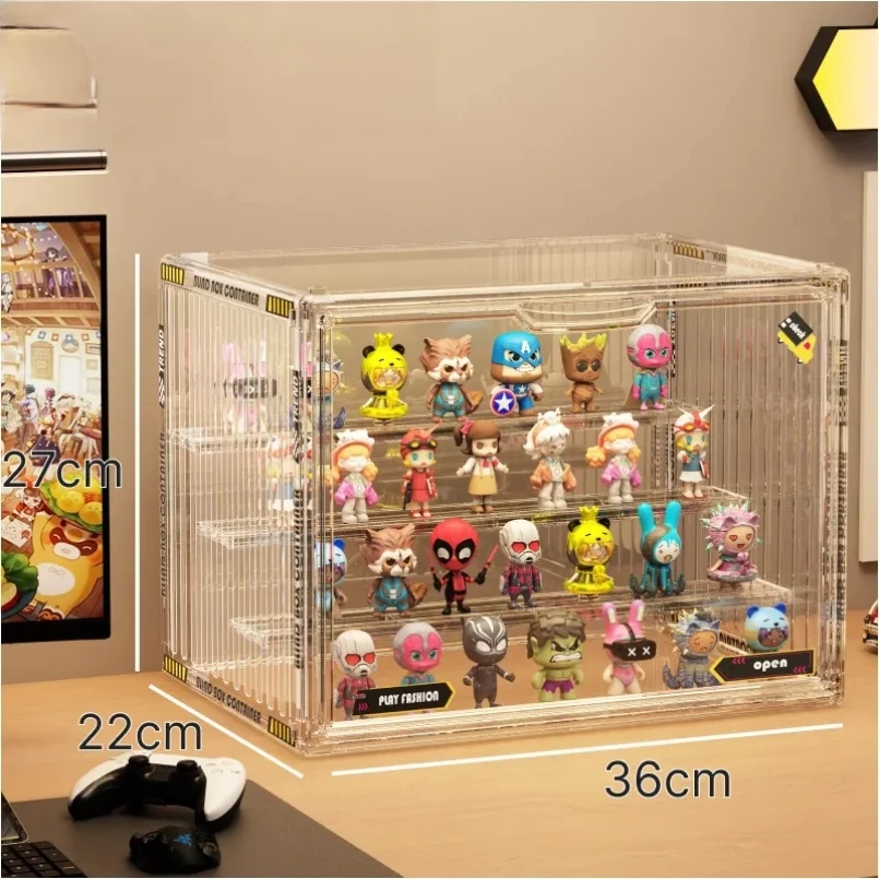

3-Tier Acrylic Display Case - Dustproof Step Shelf for Anime Cars, Action Figures & Jewelry Organizer