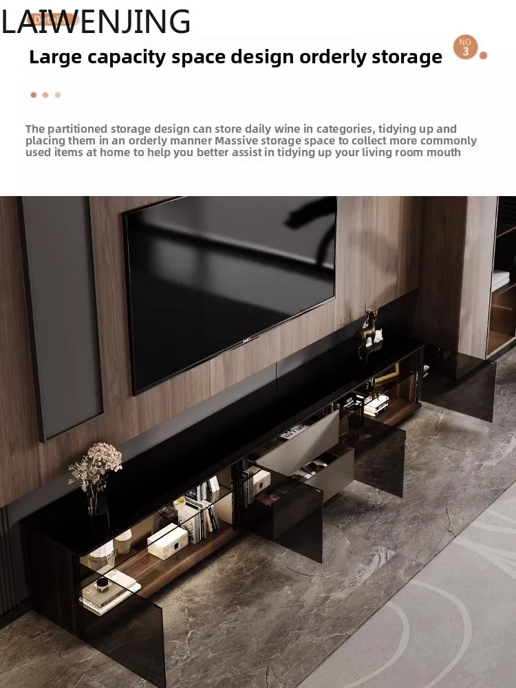 

MJY Italian minimalist TV floor-to-ceiling premium glass storage living room floor cabinet