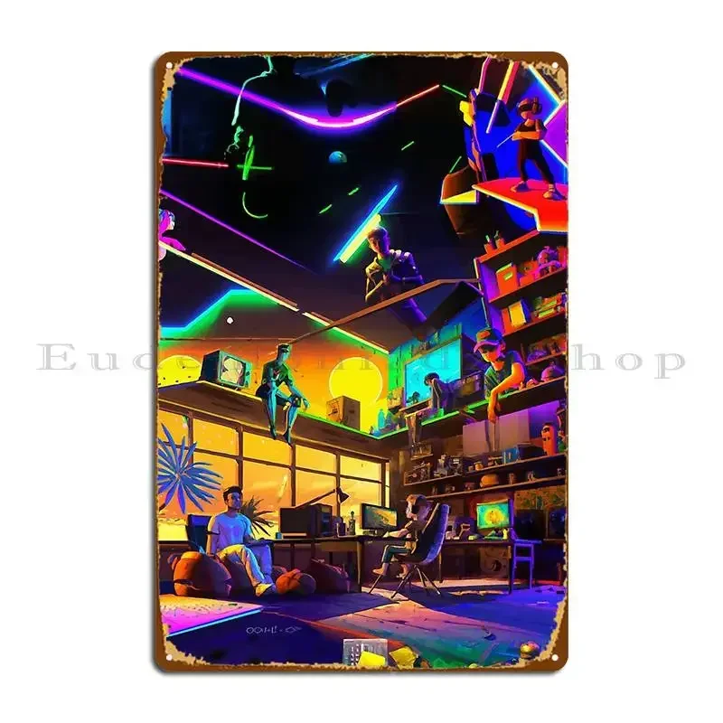 Cyber Boy Gaming Troops V Is For Video Game Metal Sign Pub Mural Customize Design Wall Plaque Decoration Tin Sign Poster
