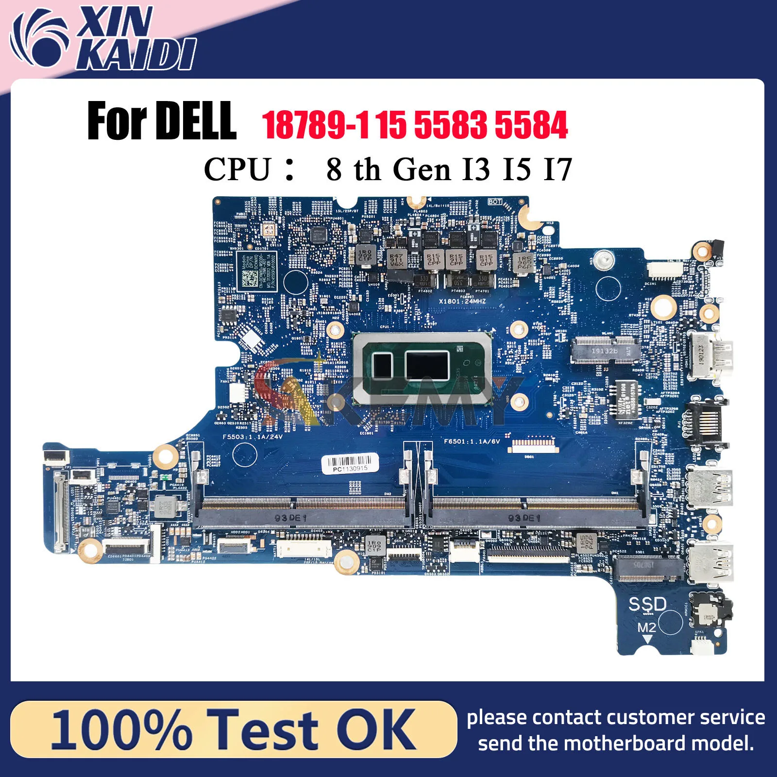 

For Dell Inspiron 15 5584 Laptop Motherboard 18789-1 with i5 i7 CPU CN-0F62D6 0F62D6 100% Fully Tested