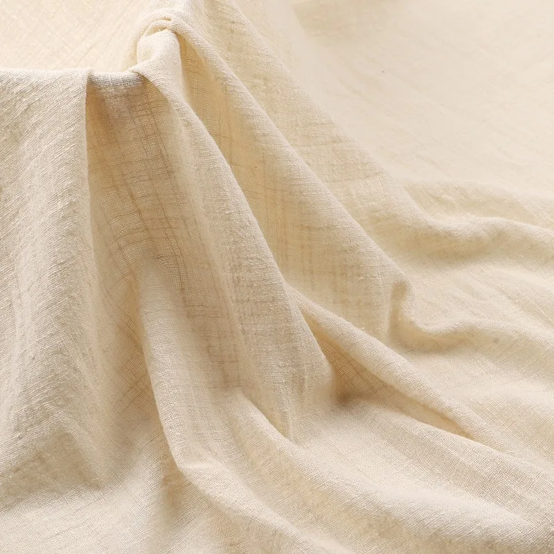 Linen Cotton Crepe Gauze Fabric,Lightweight Breathable Soft Cloth Skin-friendly Material for Dress Blouse Skirt DIY Sewing Craft