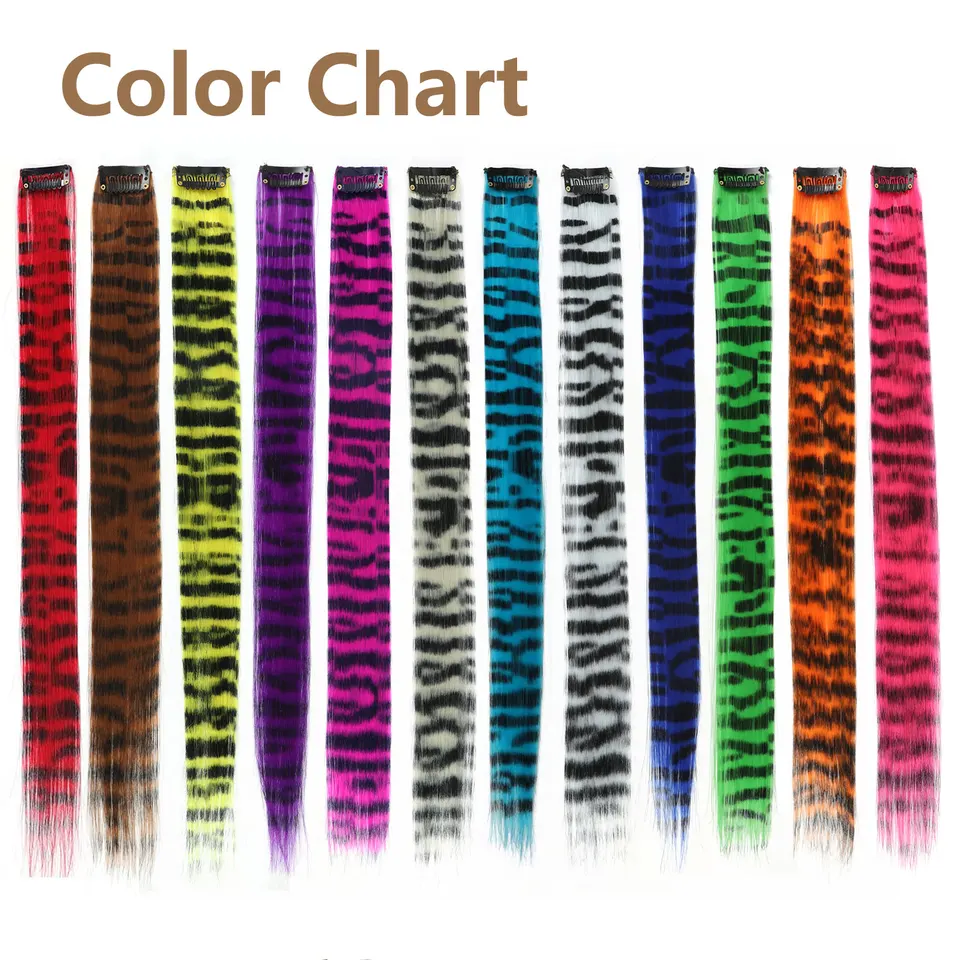 Extensiones de cabello con clip de colores, 18 pulgadas para mujer 5