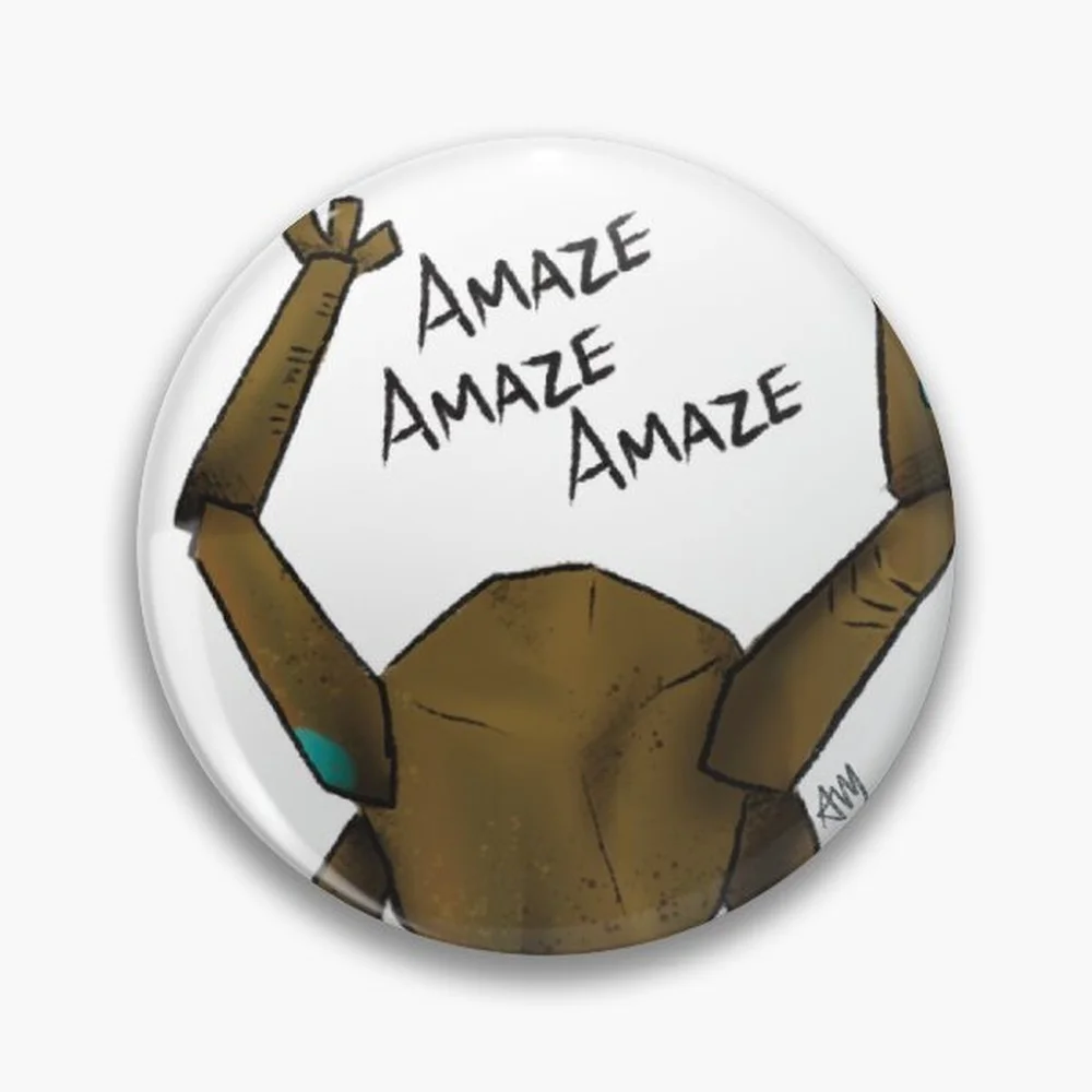 Amaze Amaze Amaze Pin Holographic Star Heart Pin Brooches Laminated Button Fashion Accessory