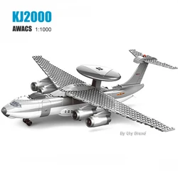 Military Plane KJ-2000 AWACS Airplane Morden Army War Craft WW2 Set DIY 3D Models Educational Building Blocks Toys for Boys Gift