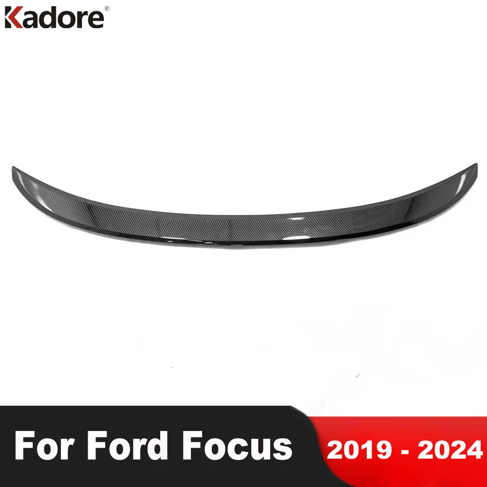 Rear Trunk Wing Spoiler Cover Trim For Ford Focus 2019-2021 2022 2023 2024 Sedan Carbon Car Tail Gate Molding Strip Accessories