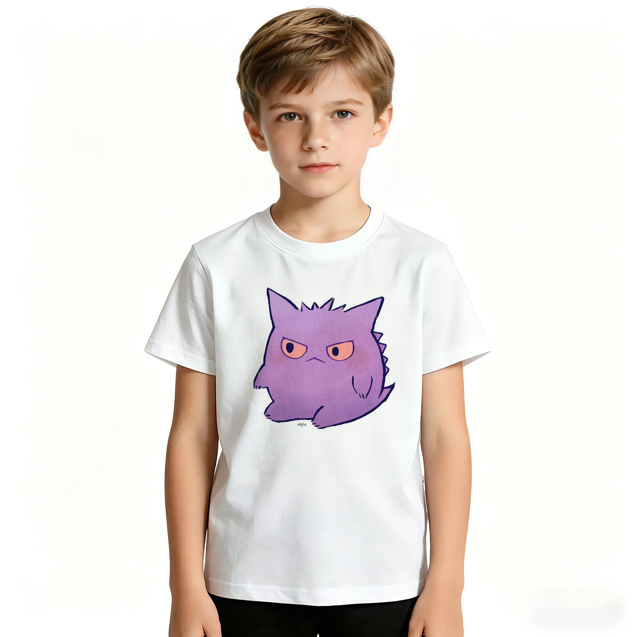 

Summer Anime Pokémon Cosplay T-Shirt Cotton Short Sleeve Tops Casual Loose Retro T-Shirt Men Women Kids Family Matching Outfits