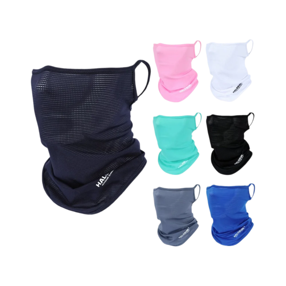 

Daily Windproof Dustproof Bike Mask Ice Silk Solid Color Sun UV Protection Breathable Full Face Mask Summer