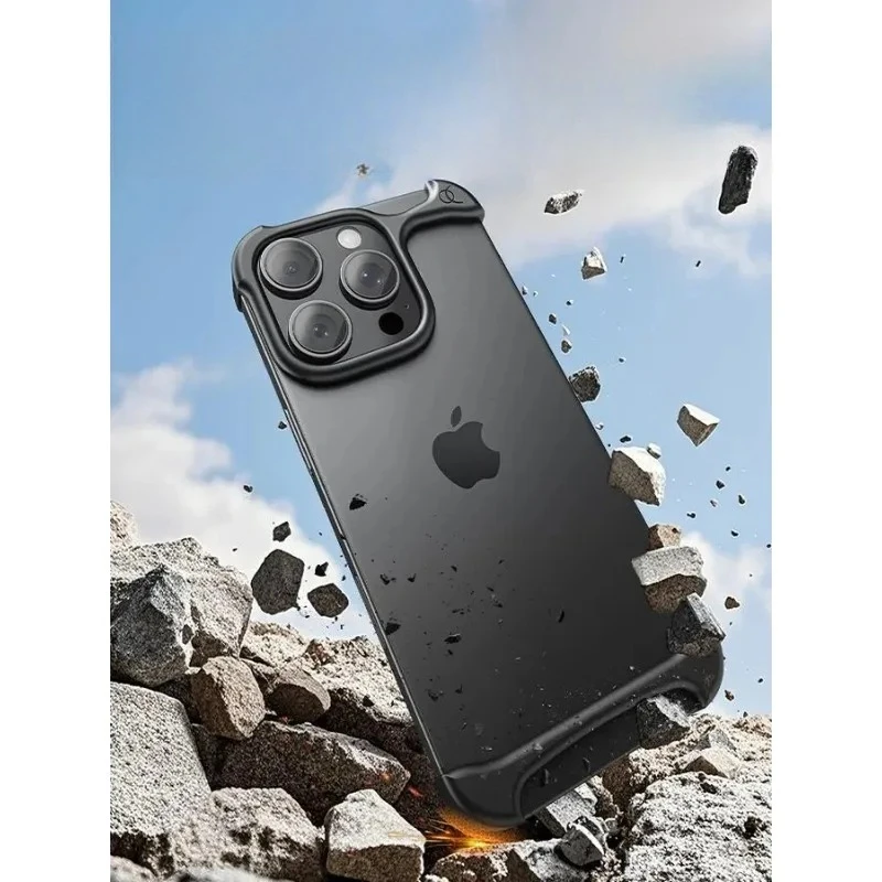 

Алюминиевый чехол для телефона iPhone14/15/16 Pro Max, авиационный алюминиевый материал, защитный чехол-бампер, многоцветный, упрощенный