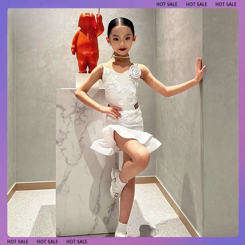 فستان رقص لاتيني مطبوع مخصص للأطفال ملابس ممارسة ملابس الأداء Chaussure Danse Latine Femme