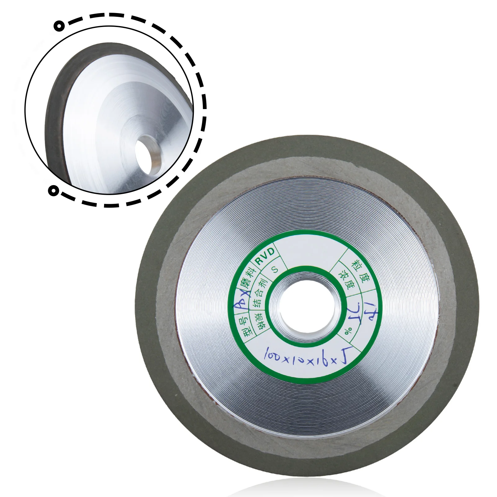 4 Inch Widen Grinding Wheel Hypotenuse Style 150 Grit For Carbide Metal Ener Grinding Hard Alloy Hard Steel Die Steel