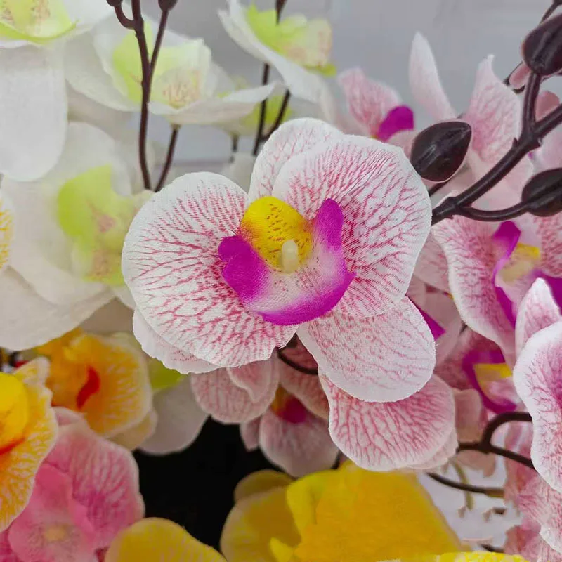 5-Gabelbündel, künstliche Blume mit Schmetterlingsorchidee, geeignet für Hochzeit, Zuhause, künstlicher Wohnzimmertisch, Hotellandschaftsdekoration – Detail 3