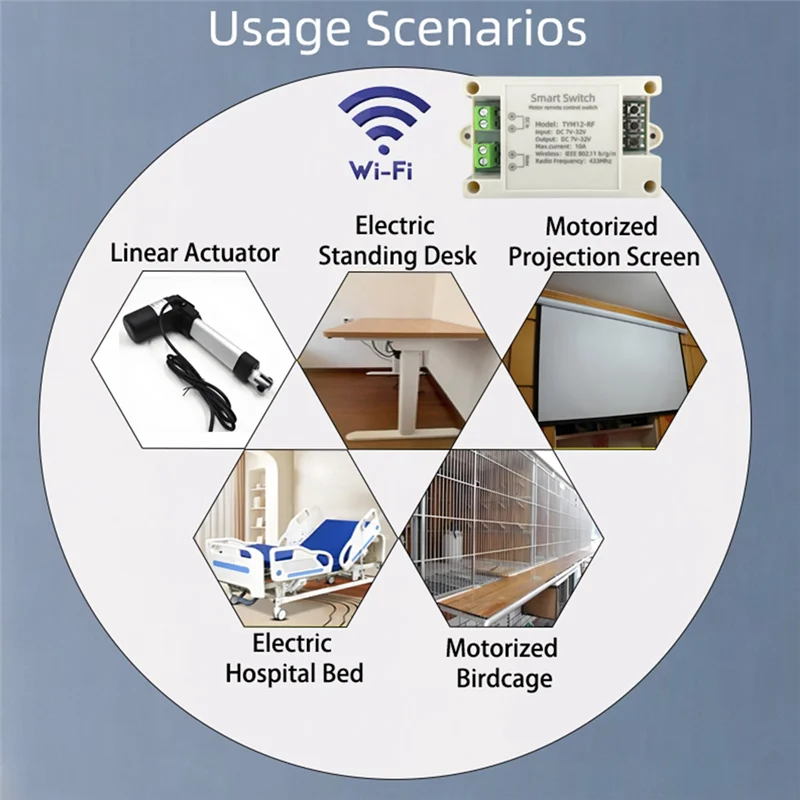 B44C RF433 Afstandsbediening Tuya Wifi Elektrische Lineaire Actuator Motor Controller DC12V 24V 32V Werk Voor Alexa/Google Home Smart Leven