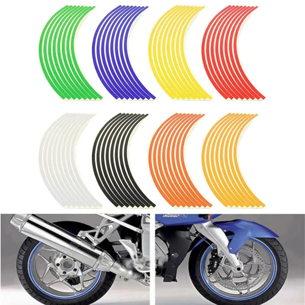 

CRF1000 16 PCS 17 18 Inch Wheel Stickers Reflective Decals Rim Tape Strip For Honda AFRICA TWIN CRF1000L CBF 1000 CB600F CBF 600