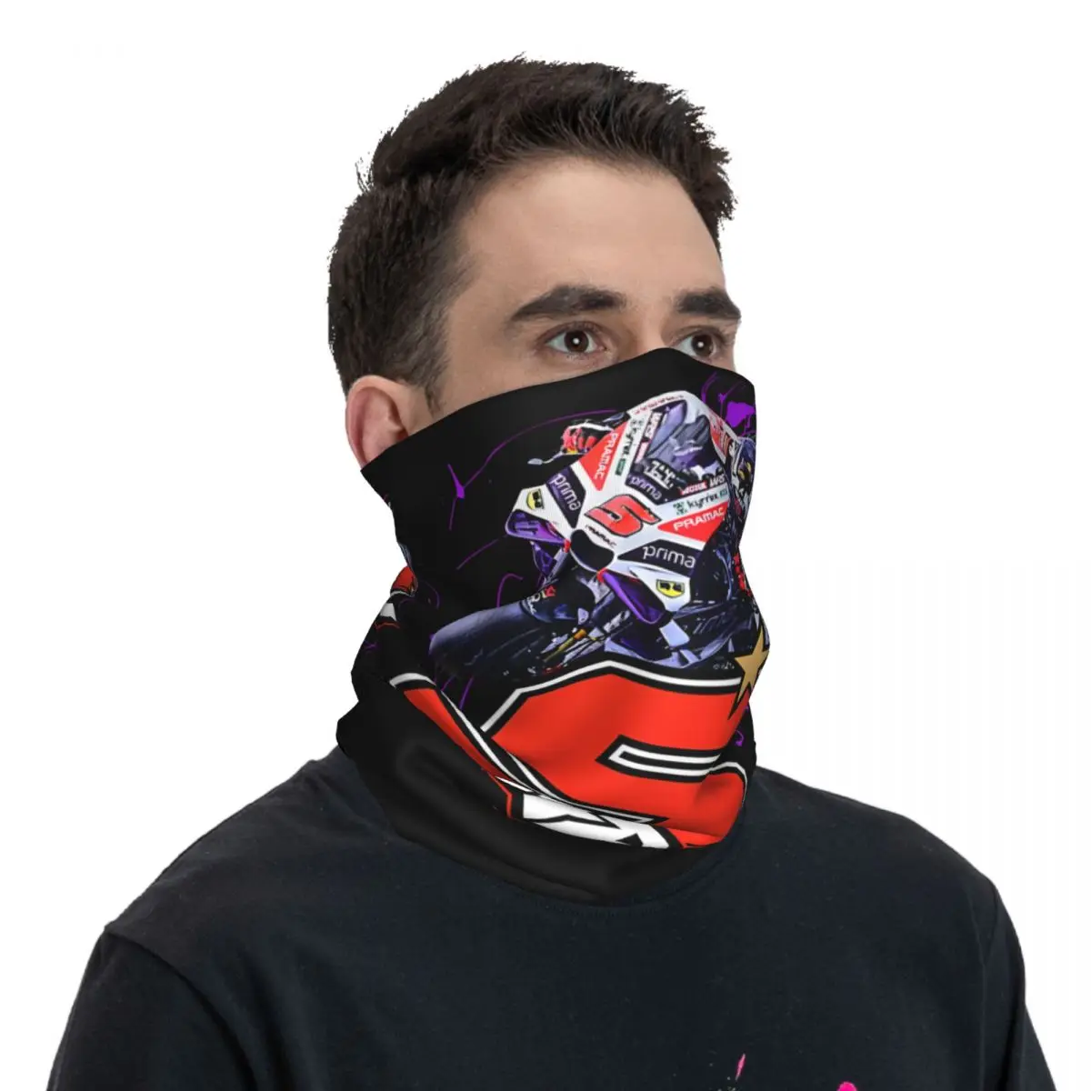 Johann Zarco Number 5 Bandana Neck Gaiter Motorcycle Club Moto GP Face Scarf Cycling Face Mask Hiking Unisex Adult Windproof